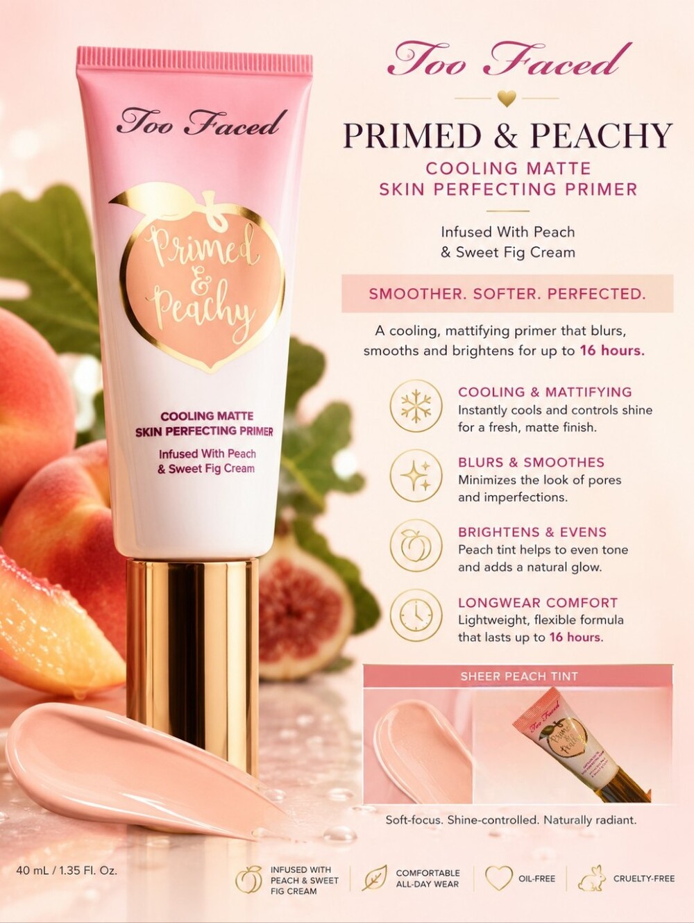 Too Faced Primed & Peachy Cooling Matte Skin Perfecting Primer